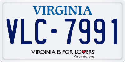 VA license plate VLC7991
