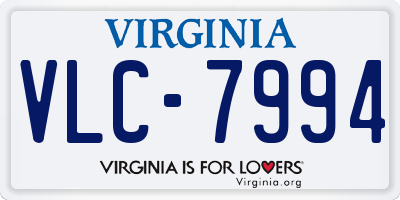 VA license plate VLC7994
