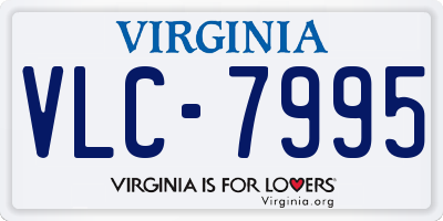 VA license plate VLC7995