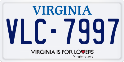 VA license plate VLC7997