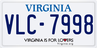 VA license plate VLC7998