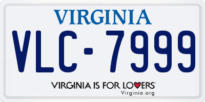 VA license plate VLC7999