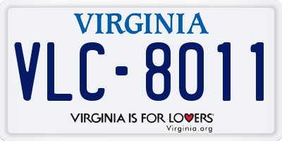 VA license plate VLC8011