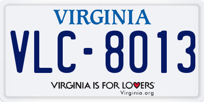 VA license plate VLC8013
