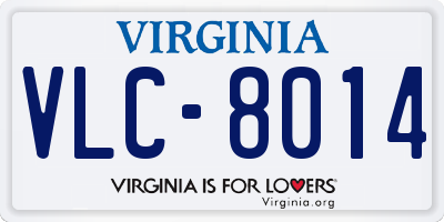 VA license plate VLC8014
