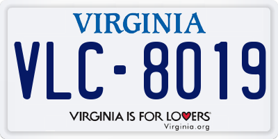 VA license plate VLC8019