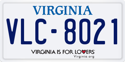 VA license plate VLC8021