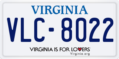 VA license plate VLC8022