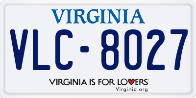 VA license plate VLC8027