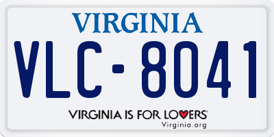 VA license plate VLC8041