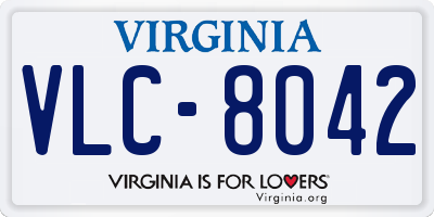 VA license plate VLC8042