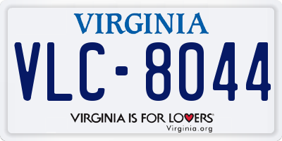 VA license plate VLC8044