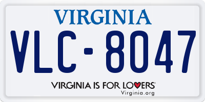 VA license plate VLC8047