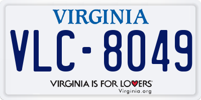 VA license plate VLC8049