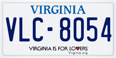 VA license plate VLC8054