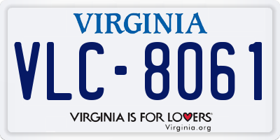 VA license plate VLC8061