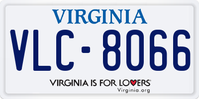 VA license plate VLC8066