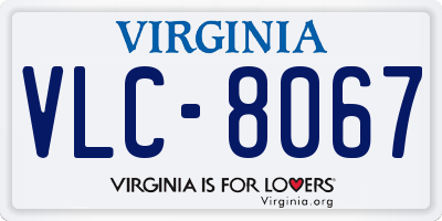 VA license plate VLC8067