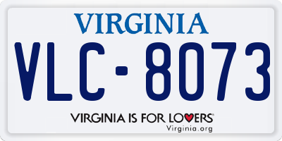 VA license plate VLC8073