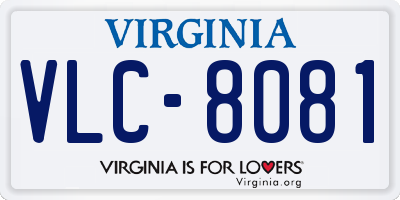 VA license plate VLC8081