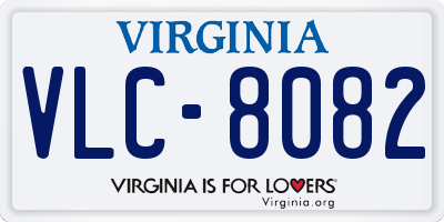 VA license plate VLC8082