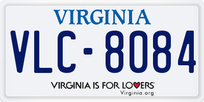 VA license plate VLC8084