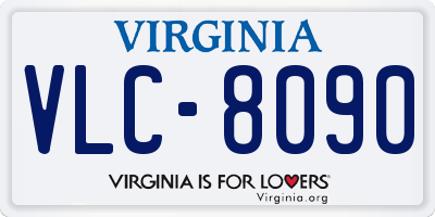 VA license plate VLC8090