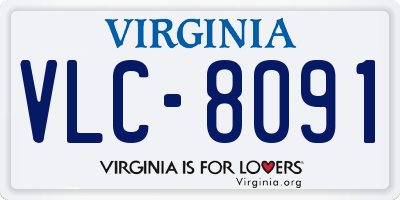 VA license plate VLC8091