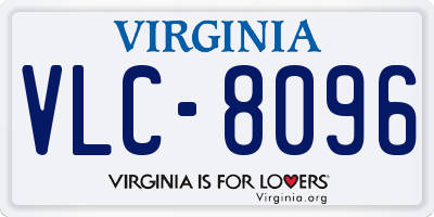 VA license plate VLC8096