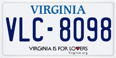 VA license plate VLC8098