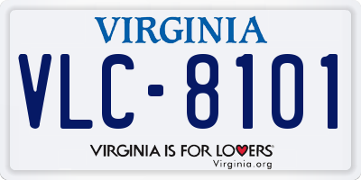 VA license plate VLC8101