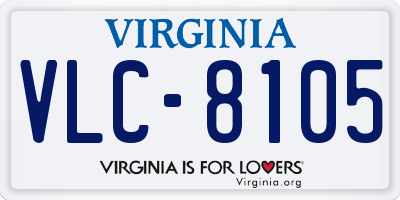 VA license plate VLC8105