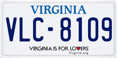 VA license plate VLC8109