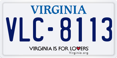 VA license plate VLC8113