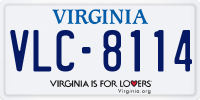 VA license plate VLC8114