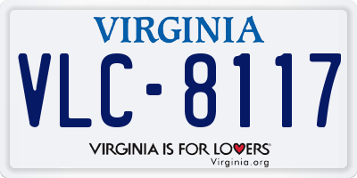 VA license plate VLC8117