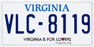 VA license plate VLC8119