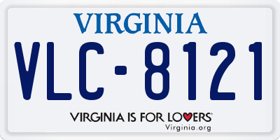 VA license plate VLC8121