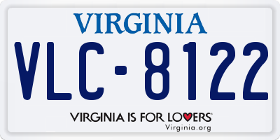 VA license plate VLC8122