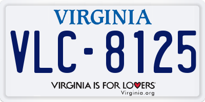 VA license plate VLC8125