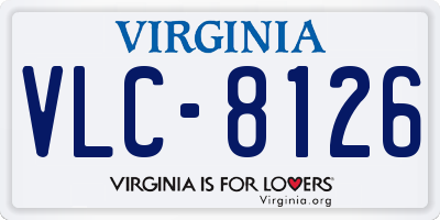 VA license plate VLC8126
