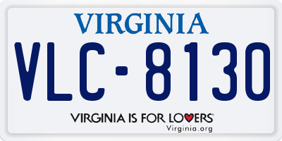 VA license plate VLC8130