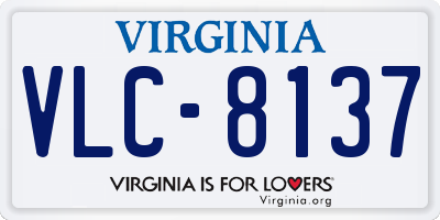 VA license plate VLC8137