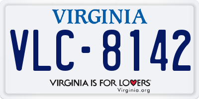 VA license plate VLC8142