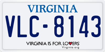 VA license plate VLC8143