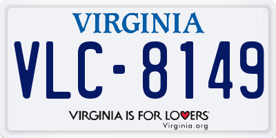 VA license plate VLC8149