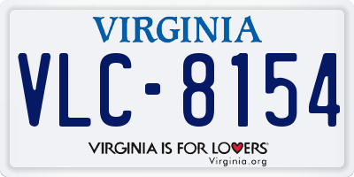 VA license plate VLC8154