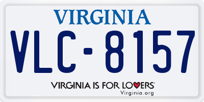 VA license plate VLC8157