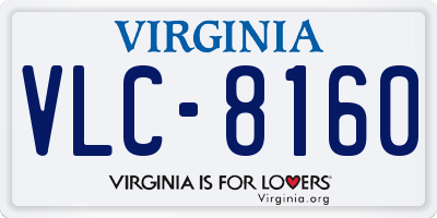 VA license plate VLC8160