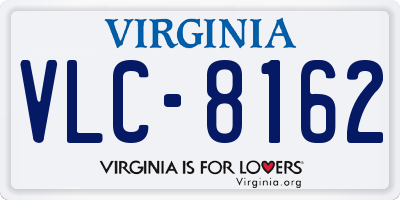 VA license plate VLC8162